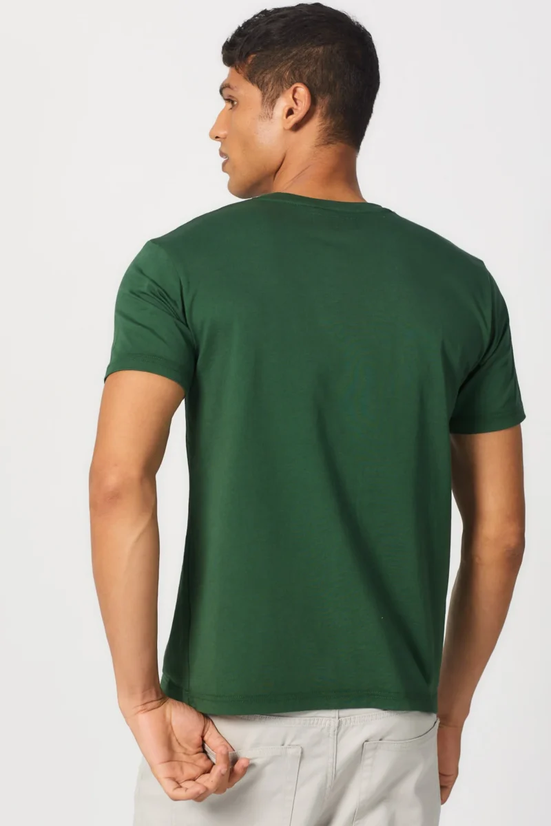 Men's Essential Olive Green T-Shirt - 100% Cotton, Bio-Washed Comfort - Image 5
