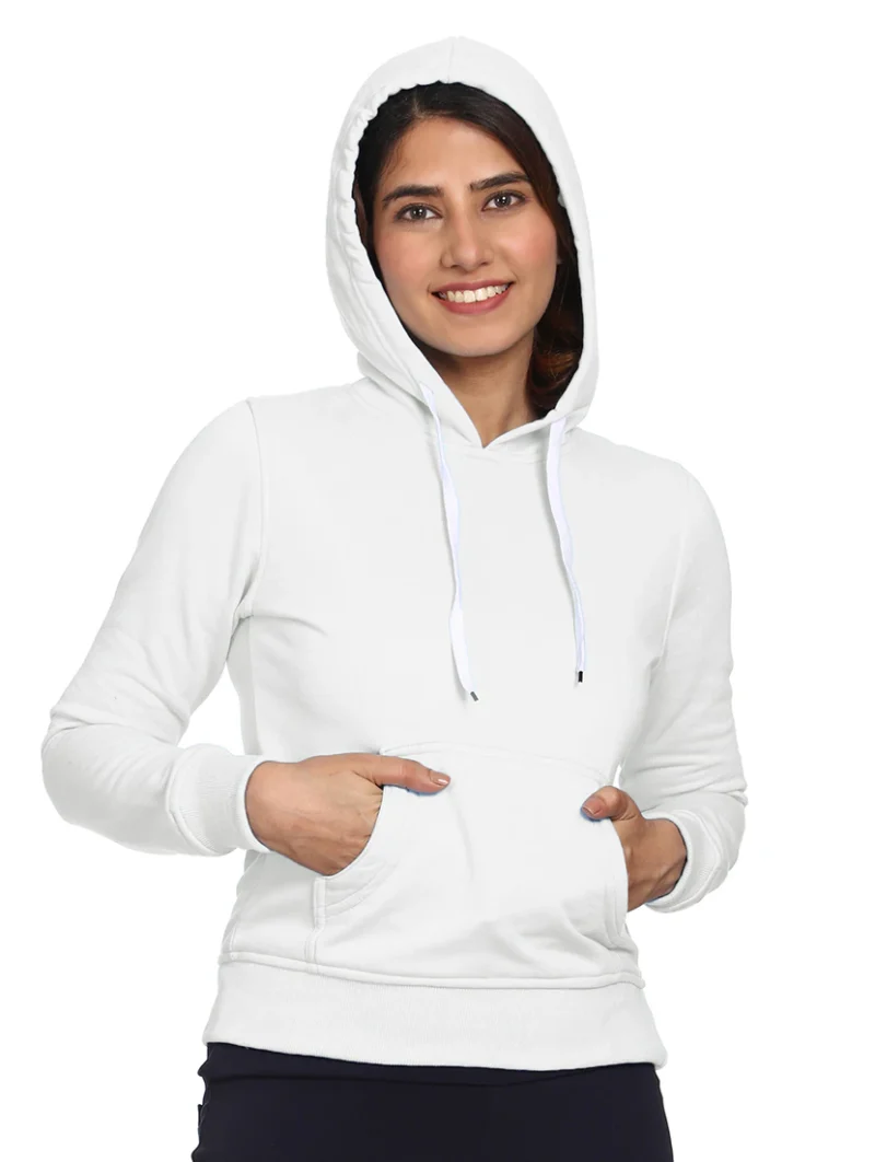 Women's White Hoodie (Premium Quality)