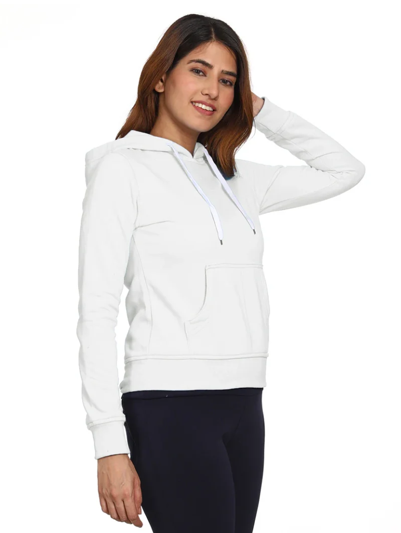 Women's White Hoodie (Premium Quality) - Image 3